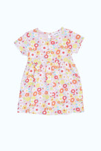 Load image into Gallery viewer, فستان وردي بطبعة زهر للبنات حديثي الولادة