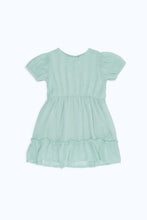 Load image into Gallery viewer, فستان جاكار أخضر للفتيات الرضع
