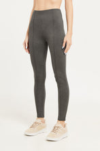 Load image into Gallery viewer, سروال نسائي رمادي بطول كامل بطيات أمامية