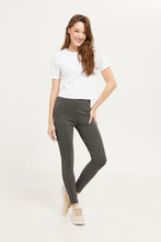 Load image into Gallery viewer, سروال نسائي رمادي بطول كامل بطيات أمامية