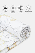 Load image into Gallery viewer, طقم لحاف مطبوع عليه زهور صفراء مكون من قطعتين (مقاس واحد)