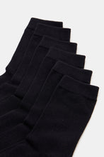 Load image into Gallery viewer, طقم جوارب طويلة باللون الأسود للأولاد الكبار (3 قطع)