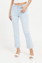 Load image into Gallery viewer, جينز واسع باللون الأزرق للنساء