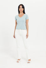 Load image into Gallery viewer, جينز واسع بخصر عالي باللون الأبيض للنساء