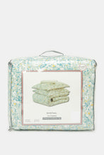 Load image into Gallery viewer, طقم لحاف مطبوع عليه زهور باللون الأخضر مكون من 4 قطع (مقاس مزدوج)
