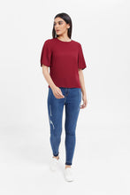 Load image into Gallery viewer, جينز نسائي أزرق عالي الخصر بقصة ضيقة