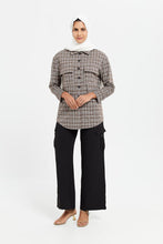 Load image into Gallery viewer, بنطلون كارجو نسائي أسود واسع الساق