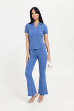 Load image into Gallery viewer, بنطلون نسائي أزرق مزخرف