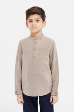 Load image into Gallery viewer, قميص ماندارين باللون البيج للأولاد الصغار