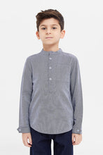 Load image into Gallery viewer, قميص ماندارين باللون الرمادي للأولاد الصغار