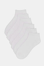 Load image into Gallery viewer, طقم جوارب الكاحل باللون الأبيض للأولاد الكبار (3 قطع)