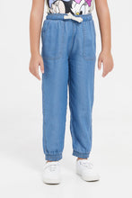 Load image into Gallery viewer, جوغرز واسع مطبوع باللون الكحلي للبنات الصغار