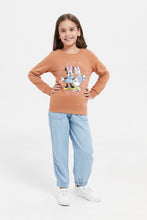 Load image into Gallery viewer, جوغرز واسع مطبوع باللون الأزرق للبنات الصغار