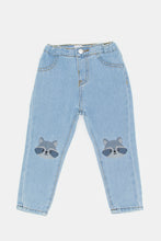 Load image into Gallery viewer, بنطلون جينز بطبعة كوالا باللون الكحلي للأولاد الرضع