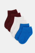 Load image into Gallery viewer, جوارب سادة بطول الكاحل للأولاد الرضع (3 أزواج)