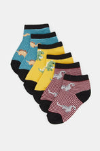 Load image into Gallery viewer, مجموعة جوارب متنوعة مطبوعة مخططة للأولاد الرضع (عبوة من 3 قطع)