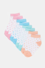 Load image into Gallery viewer, طقم جوارب مطبوع بطول الكاحل متعدد الألوان للبنات حديثي الولادة (4 أزواج)