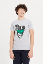 Load image into Gallery viewer, طقم بيجامة بطبعة الجوكر باللونين الرمادي والأزرق للأولاد الكبار (قطعتان)