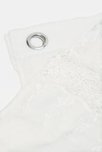 Load image into Gallery viewer, ستارة شفافة من الدانتيل مزينة بالزهور باللون الأبيض مكونة من قطعة واحدة