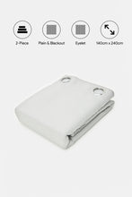 Load image into Gallery viewer, ستائر تعتيم بلون رمادي سادة (زوج واحد)