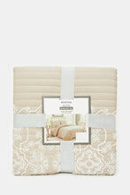 Load image into Gallery viewer, غطاء سرير زهري مكون من 3 قطع باللون البيج (حجم مزدوج)