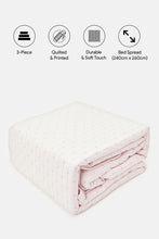 Load image into Gallery viewer, غطاء سرير وردي مطرز مكون من 3 قطع (مقاس كينج)