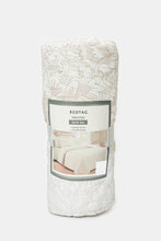 Load image into Gallery viewer, طقم لحاف مطبوع عليه زهور باللون البيج مكون من قطعتين (مقاس واحد)