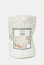 Load image into Gallery viewer, طقم لحاف مطبوع عليه زهور باللون البيج مكون من 3 قطع (حجم مزدوج)