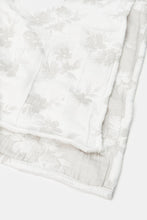 Load image into Gallery viewer, غطاء سرير من قطعتين من قماش الجاكار باللونين الأبيض والرمادي (مقاس مفرد)