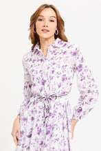 Load image into Gallery viewer, فستان قميص نسائي بطبعة أرجواني