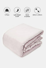 Load image into Gallery viewer, لحاف مخملي أرجواني مكون من ثلاث قطع (حجم مزدوج)