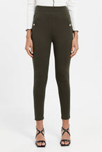 Load image into Gallery viewer, سروال زيتوني بجيب مزدوج وزر: أخضر