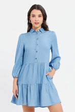 Load image into Gallery viewer, فستان نسائي أزرق من الدنيم