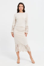 Load image into Gallery viewer, تنورة نسائية مضلعة باللون البيج