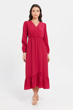 Load image into Gallery viewer, فستان نسائي فوشيا متداخل الطبقات