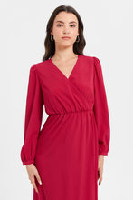 Load image into Gallery viewer, فستان نسائي فوشيا متداخل الطبقات