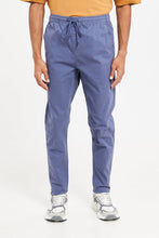 Load image into Gallery viewer, بنطلون بخصر مطاطي باللون الأزرق للرجال