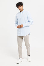 Load image into Gallery viewer, قميص أوكسفورد بكاروهات باللون الأزرق للرجال