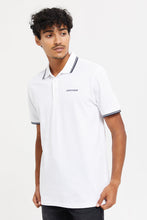 Load image into Gallery viewer, قميص بولو مطبوع باللون الأبيض للرجال