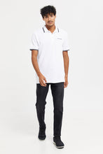 Load image into Gallery viewer, قميص بولو مطبوع باللون الأبيض للرجال
