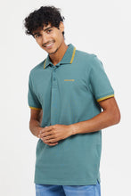 Load image into Gallery viewer, قميص بولو مطبوع باللون الأخضر للرجال