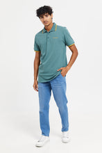 Load image into Gallery viewer, قميص بولو مطبوع باللون الأخضر للرجال