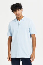 Load image into Gallery viewer, قميص بولو سادة باللون الأزرق للرجال