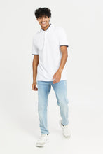 Load image into Gallery viewer, قميص بولو بياقة باللون الأبيض للرجال