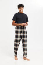 Load image into Gallery viewer, بنطلون بيجامة كاروهات باللون الأسود للرجال