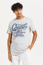 Load image into Gallery viewer, تيشيرت مطبوع باللون الرمادي للرجال