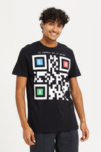 Load image into Gallery viewer, تيشيرت مطبوع باللون الأسود للرجال