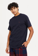 Load image into Gallery viewer, طقم بيجامة كاروهات باللون الرمادي الداكن والكحلي للرجال (قطعتين)