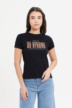 Load image into Gallery viewer, تي شيرت نسائي أسود