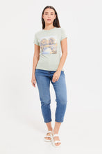 Load image into Gallery viewer, تي شيرت من رقائق معدنية بلون النعناع